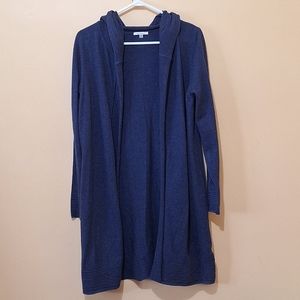 Vila Milano Hooded Open Nylon Wool Blend Cardigan